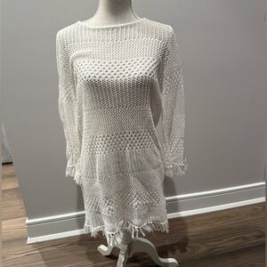 Tommy Bahama Tassel Knit Sewater Sweater Cover-up Dress SZ LG NWT